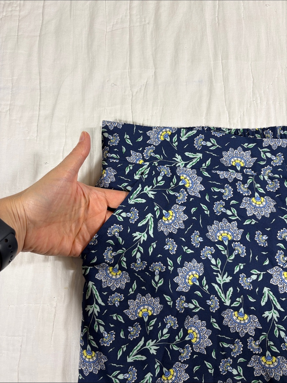 NWT Max Studio Plus Size 2X Navy Blue Floral Wide Leg Resortwear Palazzo Pants - Picture 4 of 12